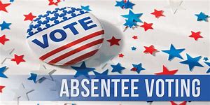 flag and sign reading vote absentee