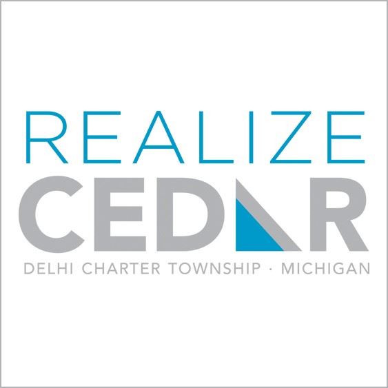 blue and grey logo for Realize Cedar project