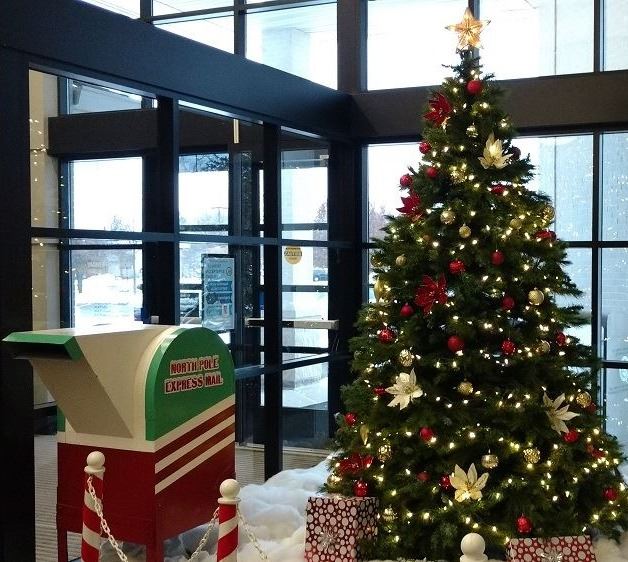 decorated Christmas tree display